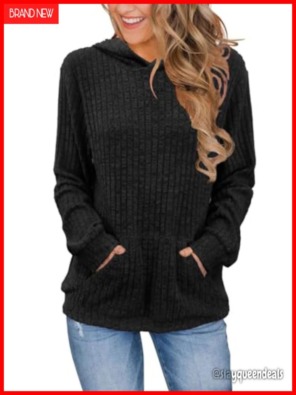 Plus Size Kangaroo Pocket Pullover Hoodie Long Sleeve